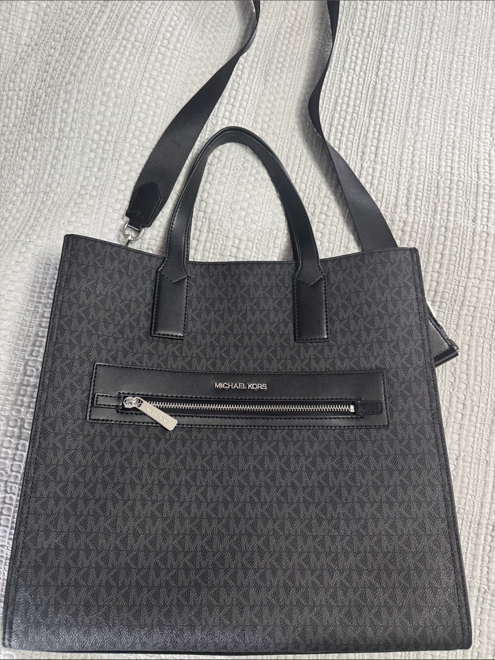 Michael Kors Black MK Logo Tote with Removable Shoulder Strap